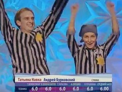 Т.Навка и А.Бурковский после выступления. Скрин видео youtube.com Т.Навка и А.Бурковский после выступления. Скрин видео youtube.com