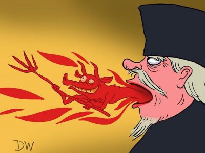 Чертик изо рта. Карикатура С.Елкина: dw.com Чертик изо рта. Карикатура С.Елкина: dw.com