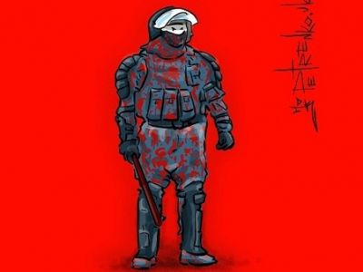 "Работа" ОМОНа. Рис. А.Петренко: petrenko.uk "Работа" ОМОНа. Рис. А.Петренко: petrenko.uk