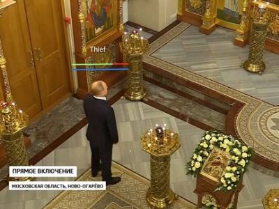 В.Путин в церкви на Рождество, 7.01.22. Скрин видео: t.me/anatoly_nesmiyan В.Путин в церкви на Рождество, 7.01.22. Скрин видео: t.me/anatoly_nesmiyan