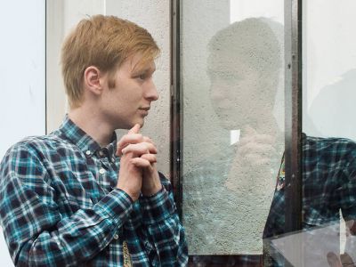 Максим Иванкин в зале суда в феврале 2020 года. Фото: Максим Буданов / Коммерсант