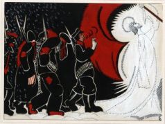 Иллюстрация к поэме А.А. Блока "Двенадцать". Автор: С.И. Юткевич, 1919 год